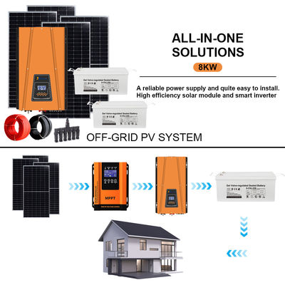 Good price Versatile Power for Your Homestead: 8KW Off-Grid Solar Kit with Adjustable Voltage Inverter to Match All Your Equipment online