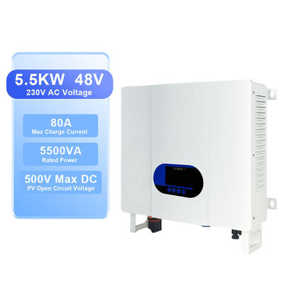 5.5kw 5.5kva Solar Hybrid Inverter Charger 24V 48V DC To 220V AC Pure Sine Wave
