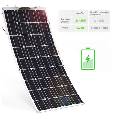 Semi Flexible 200w Solar Panel Thin Film Solar Panels 18V 36V 48V 72V 100W 150W