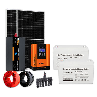 Off Grid Solar Power Generation System 1KW Hybrid GEL Battery Solar Energy For Residential