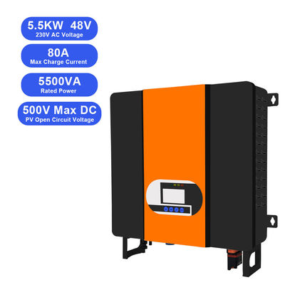LCD Display 5.5KW 48V to 110V 220V MPPT Solar Charger Hybrid Inverter with AC Voltage 230VAC