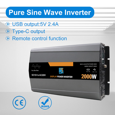 2000 W Pure Sine Wave Power Inverter – DC 12V/24V/48V to AC 110V/220V