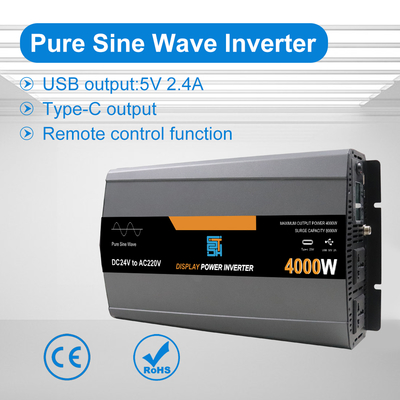 4000 W Pure Sine Wave Power Inverter – DC 12V/24V/48V to AC 110V–240V