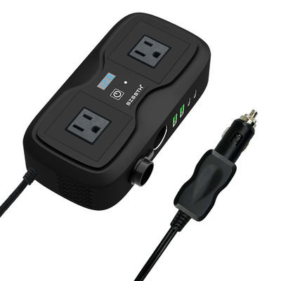 Good price 200W Modified Sine Wave Car Power Inverter | DC 12V to AC 220V Converter with 2 AC Outlets & 2 USB Ports online